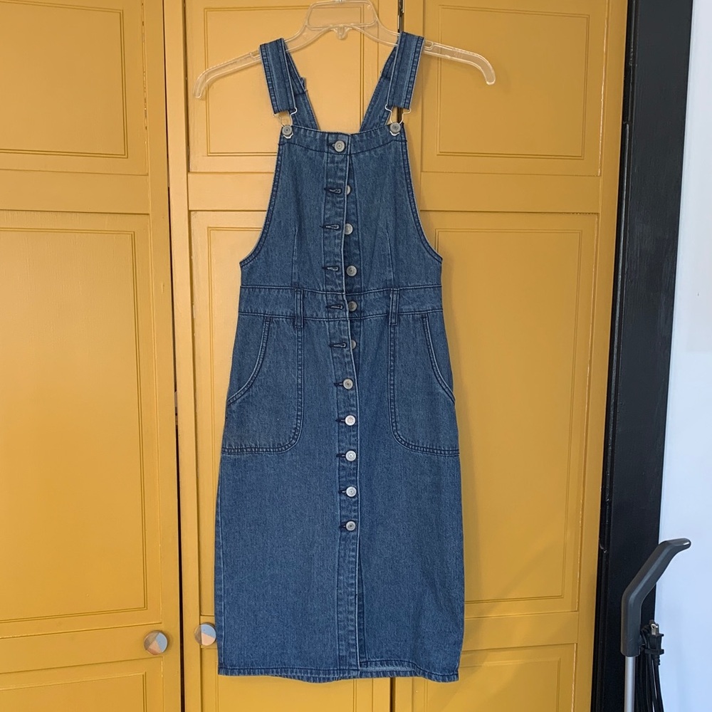 Casual Blue Denim Overall Dress